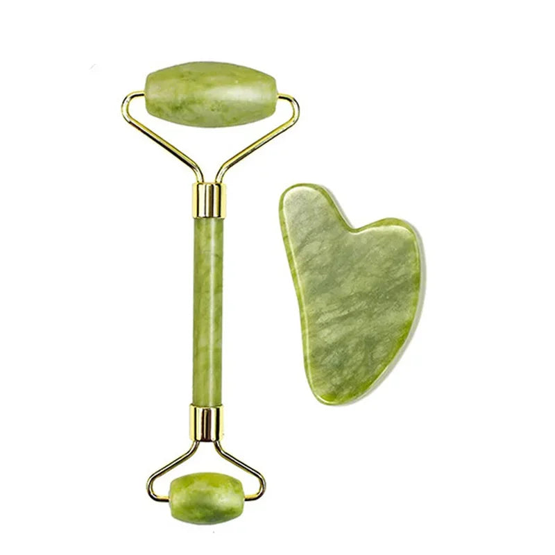 Gua sha en pierre naturelle -  "Jade Roller" Gua Sha